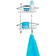WENKO MILANO - Corner Shelf 23x16x30cm, Chrome - Bathroom Shelf