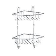WENKO MILANO - Corner Shelf 23x17x30cm, Chrome - Bathroom Shelf