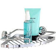 WENKO PowerLoc SION - Corner Shelf 17x5x29cm, Chrome - Bathroom Shelf