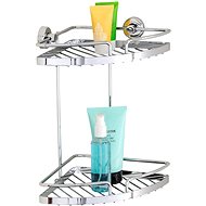 WENKO PowerLoc SION - Corner Shelf 30x21x21cm, Chrome - Bathroom Shelf