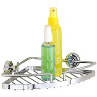 WENKO PowerLoc SION - Corner Shelf 22x5x31cm, Chrome - Bathroom Shelf