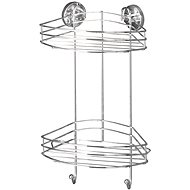 WENKO VacuumLoc - Corner Shelf 2 Floors, Chrome - Bathroom Shelf