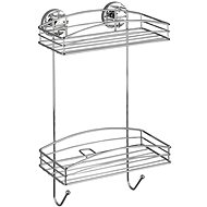 WENKO VacuumLoc - Wall Shelf 2 Floors, Chrome - Bathroom Shelf