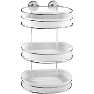 WENKO VacuumLoc MILAZZO - Wall Shelf 3 Floors, White - Bathroom Shelf