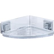 WENKO VacuumLoc QUADRO - Corner Shelf 1 Floor, Transparent - Bathroom Shelf