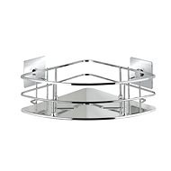 WENKO WITHOUT DRILLING TurboLoc QUADRO - Corner Shelf, Metallic Shiny - Bathroom Shelf