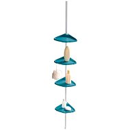 WENKO COMPACT - Corner Shelves for Telescopic Poles, Turquoise - Bathroom Shelf