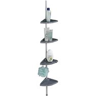 WENKO EASY - Corner Shelves for Telescopic Poles, Matt - Bathroom Shelf