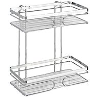 WENKO WITHOUT DRILLING Premium - Two-storey Wall Shelf, Metallic Shiny - Bathroom Shelf