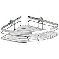 WENKO WITHOUT DRILLING Premium - Corner Shelf, Metallic Shiny - Bathroom Shelf