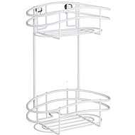 WENKO WITHOUT DRILLING Classic Plus - Two-storey Wall Shelf, White - Bathroom Shelf