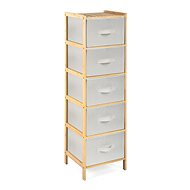 G21 Bamboo shelf with 5 baskets, beige - Shelving Unit