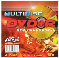 DVD+R médium MULTIDISC 4.7GB, 8x speed, balení v SLIM krabičce - -