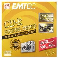 CD-R médium EMTEC 24 Carat Gold Technology 80min, 700MB, 40x speed, balení v krabičce - -