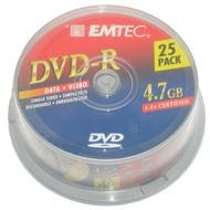 DVD-R médium EMTEC Fantastic Security 4.7GB, 4x speed, balení 25ks cakebox - -