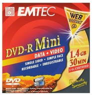 DVD-R 8cm médium EMTEC Fantastic Security 1.4GB, 4x speed, balení v SLIM krabičce - -