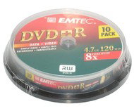 DVD+R médium EMTEC Fantastic Security 4.7GB, 8x speed, balení 10ks cakebox - -