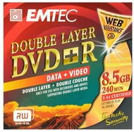 DVD+R Dual Layer médium EMTEC Fantastic Security 8.5GB, 2,4x speed, balení v krabičce - -