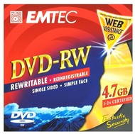 DVD-RW médium EMTEC Fantastic Security 4.7GB, 2x speed, balení v krabičce - -