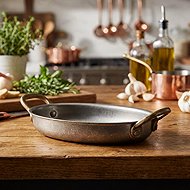 GENWARE Serving pot oval, stainless steel Vintage, volume 0,35 l, height 3 cm - Pan