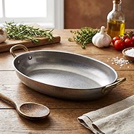 GENWARE Serving pot oval, stainless steel Vintage, volume 1 l, height 4 cm - Pan