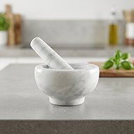 GERIMPORT Mortar and pestle 12 cm, white marble - Mortar