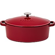 Gerlach Cast iron pot with lid. NATUR 31 cm 5,5 l oval burgundy - Pot
