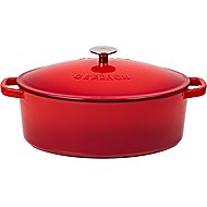 Gerlach Cast iron pot with lid. NATUR 31 cm 5,5 l oval red - Pot