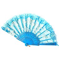 GGV Cloth fan 44 × 24 cm, light blue - Costume Accessory