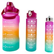 GGV Motivational water bottles 3 pcs, 2000 ml, 900 ml, 300 ml blue-orange-pink - Drinking Bottle
