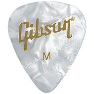 Gibson APRW12-74M Pearloid White Picks, 12 Pack, Medium - Plectrum