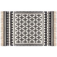 ATMOSPHERA Cotton carpet with oriental motif, white-black, 120 × 170 cm - Carpet