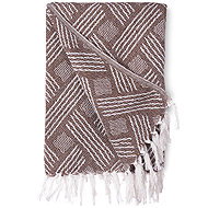 Giftdecor Cotton bedspread, 150 × 125 cm, brown with stripes - Bed Cover