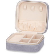 Giftdecor Jewellery box Velvet 10 × 10 × 5 cm, grey - Jewellery Box