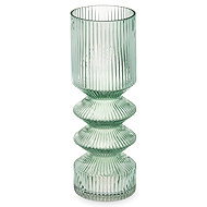 Giftdecor Glass vase, fluted glass, 8 × 23 cm, green - Vase
