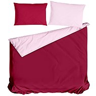 Gipetex cotton bed linen Doubleface burgundy-pink 220 × 200 / 2 × 70 × 90 cm - Bed Linen