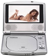 THOMSON DTH615 stříbrný (silver) přenosný DVD, DivX, MP3, WMA, CD, JPEG přehrávač, 7" LCD, repro, DO - -