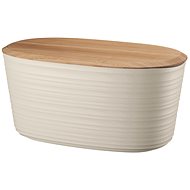 GLASSOR Beige Bread Bin with Bamboo Cutting Board - Breadbox
