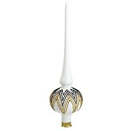 Vánoční špice bílá černozlatý dekor - Christmas Ornaments