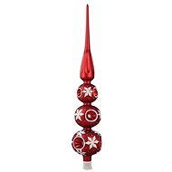 Špice červená s bílým dekorem vločky - Christmas Ornaments