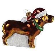 Čokoládový Labrador s čepicí - Vánoční ozdoby