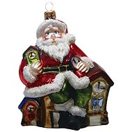 Vánoční figurka Santa s hodinami - Vánoční ozdoby