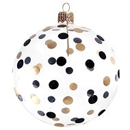 Skleněná vánoční koule puntíky - Vánoční ozdoby