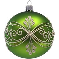 Koule zelená bílé ornamenty - Vánoční ozdoby