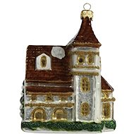 Vánoční ozdoba skleněný kostel - Vánoční ozdoby