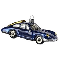 Auto s lyžemi modré - Vánoční ozdoby