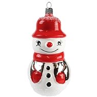 Vánoční figurka Sněhulák červená čepice - Vánoční ozdoby