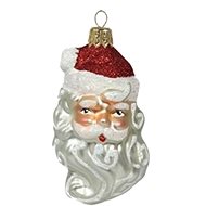Skleněný Santa hlava - Vánoční ozdoby