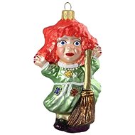 Vánoční figurka čarodějnice s koštětem - Vánoční ozdoby