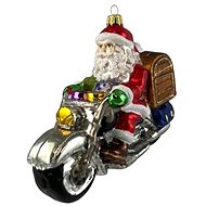 Skleněná figurka Santa na chopperu - Vánoční ozdoby